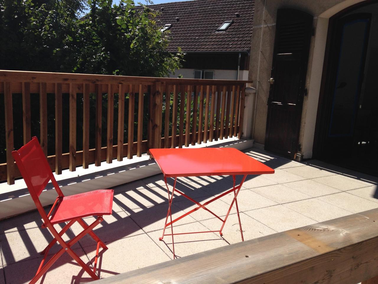 Coin terrasse privatif sur espace commun